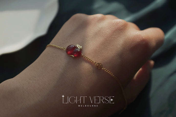 Red Rabbit - 18K Solid Gold Red Agate Lucky Rabbit Bracelet, Year of Rabbit, 2023 lunar New Year Lucky Charm Bracelet, Gift for Her