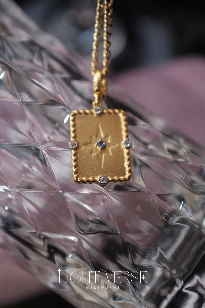 Love Letter Pendant – 18K Solid Gold with Diamond/Emerald/Ruby/Sapphire setting, Gift for her, yourself or loved one, Valentine’s Gift