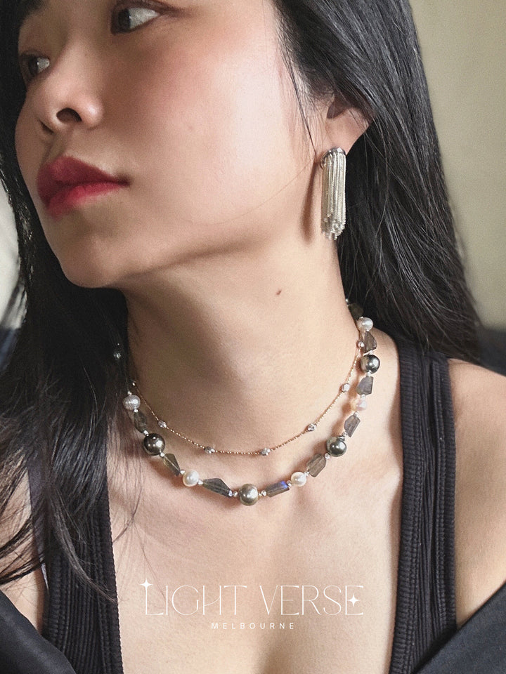 Sylvan Stream Tassel Earrings - Silver Earrings, Chic and Stylish Aesthetic Jewellery, Sleek and Sharp