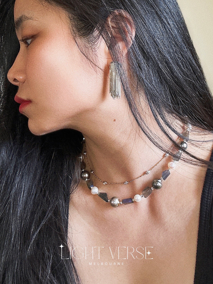 Sylvan Stream Tassel Earrings - Silver Earrings, Chic and Stylish Aesthetic Jewellery, Sleek and Sharp