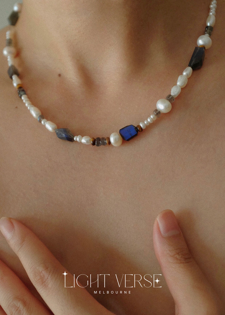 Whimsical Wonder Pearl Necklace: Mix of Natural Pearls and Stones, Playful and Stylish, One-of-a-kind Piece