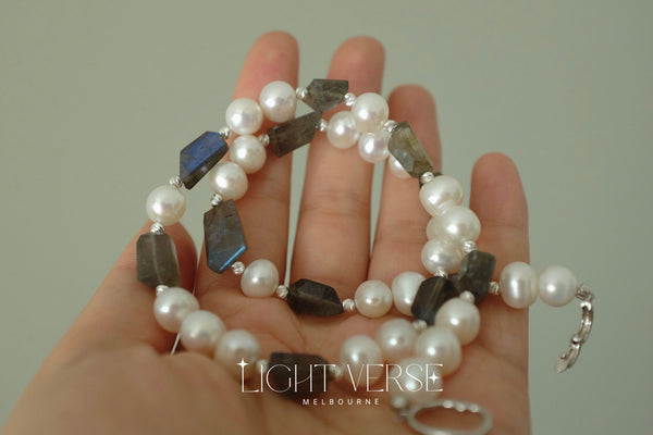 Delicate Freedom Pearl Necklace: Mix of Natural Pearls, Beads and Stones, Elegant yet Effortless, One-of-a-kind Piece